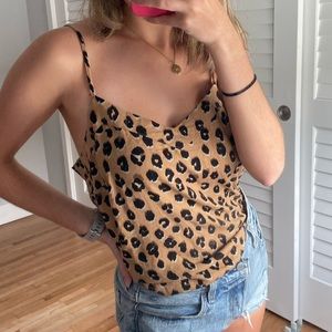 leopard camisole slip tank